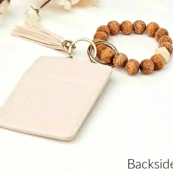 Leopard Beaded Key Ring Wallet Bracelet - Picture 3 of 3